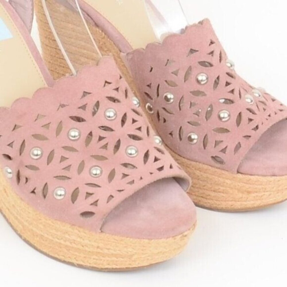 Marc Fisher Hata Studded Platform Espadrille Wedg… - image 3